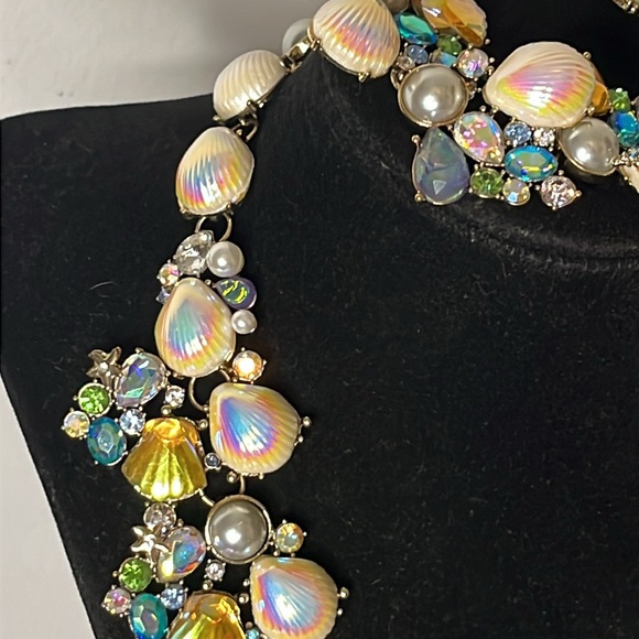 Betsey Johnson Retired Crabby Couture Mermaid Seashell Necklace and Bracelet Set - Picture 4 of 11